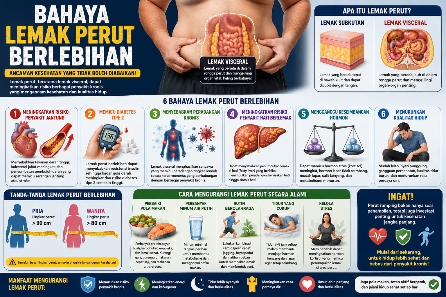 Bahaya Lemak Perut Berlebihan yang Perlu Anda Ketahui